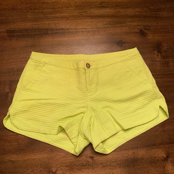 Lily Pulitzer Shorts Yellow/Green Women’s 0 100% Cotton - Picture 1 of 4